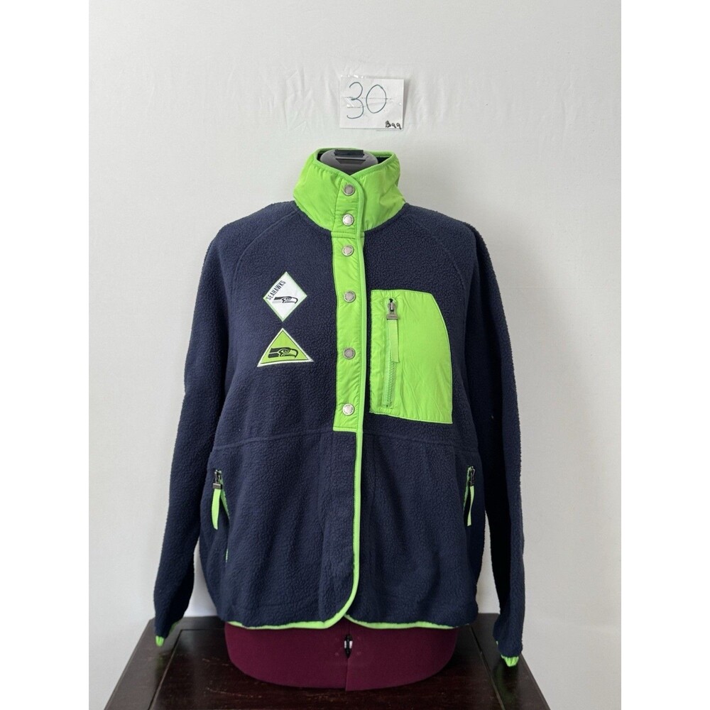 NWT Erin Andrews Seattle Seahawks Sherpa Fleece Snap Jacket Women’s XL